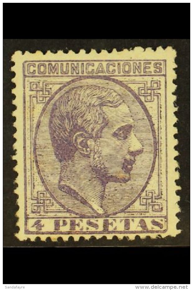 1878 4p Dull Violet, Alfonso XII, Superb Mint Og. Lovely Well Centered Stamp. For More Images, Please Visit... - Autres & Non Classés