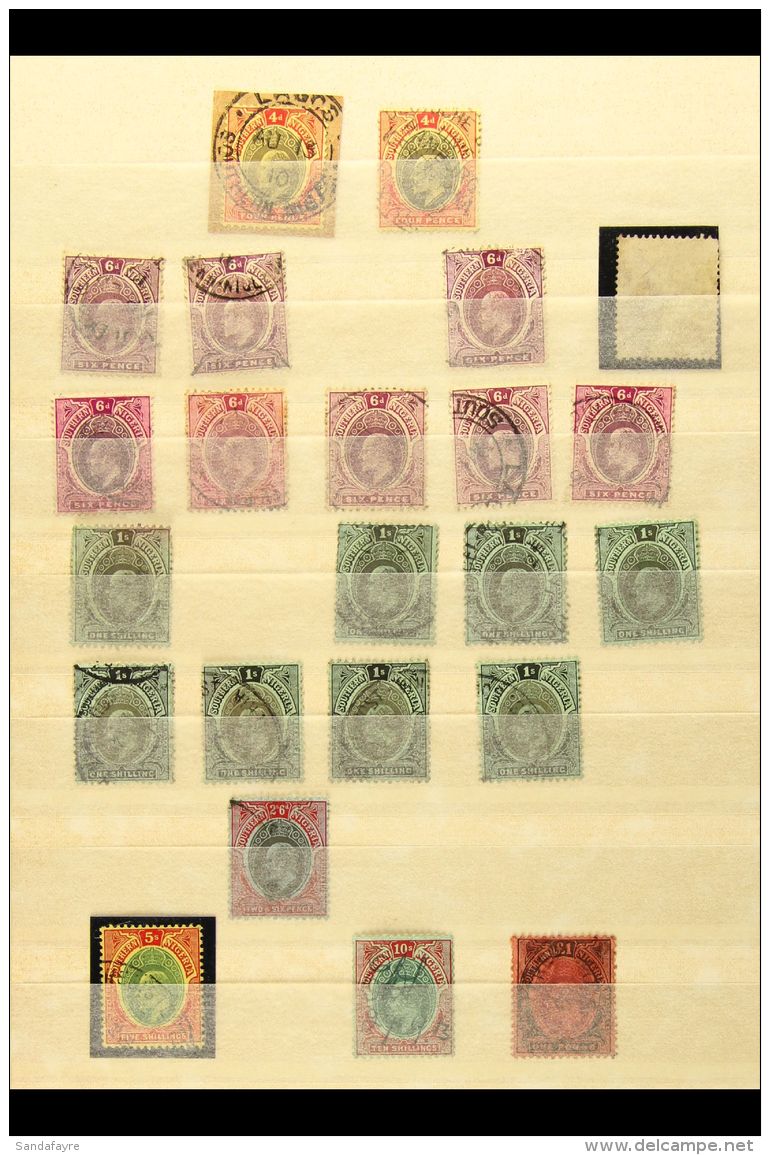 1907 -11 USED SELECTION Useful Range With Some Light Duplication, With Values To &pound;1 (cleaned) And Including... - Nigeria (...-1960)