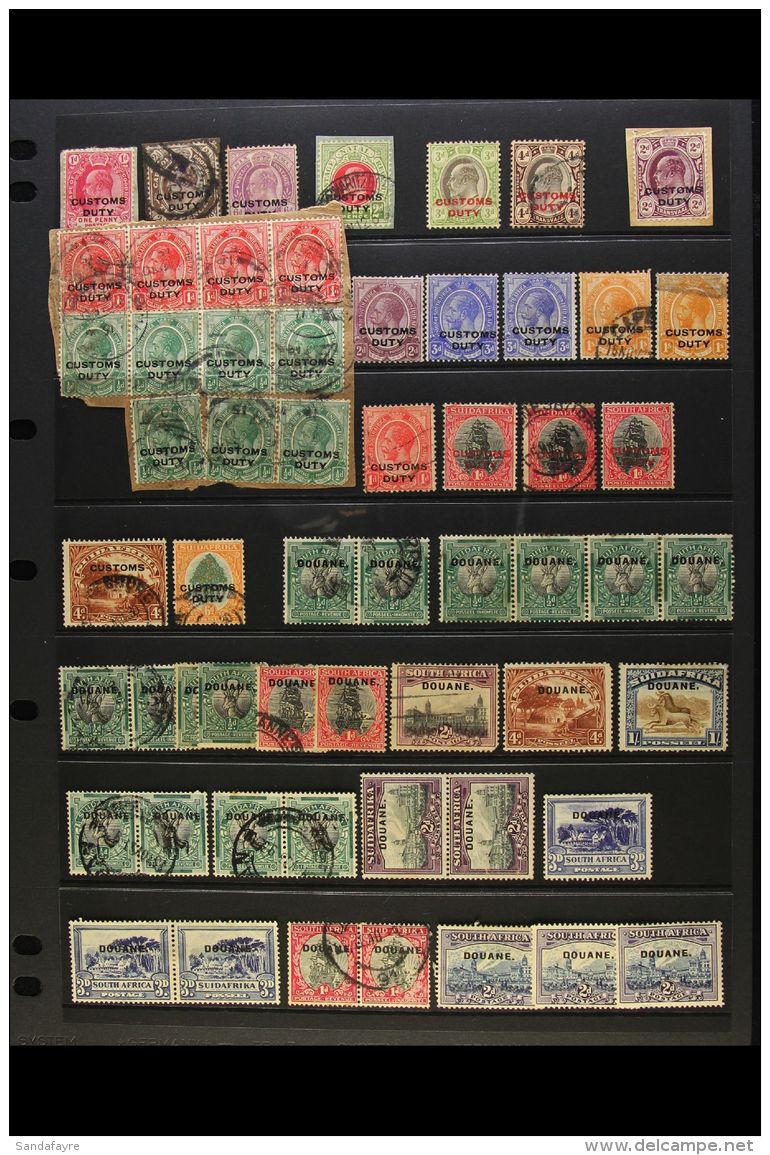 CUSTOMS DUTY REVENUES Stamps Overprinted "CUSTOMS DUTY" Or "DOUANE." Incl. Cape 1d, 2d &amp; 6d, Natal 2d,... - Non Classificati