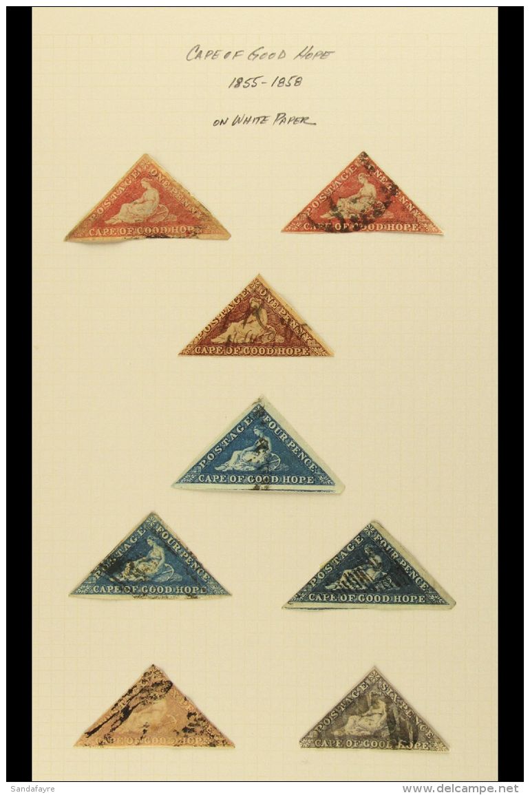 CAPE OF GOOD HOPE TRIANGULARS A Representative Used Collection Which Includes 1853 (blued Paper) 1d, 4d, Plus 4d... - Non Classés