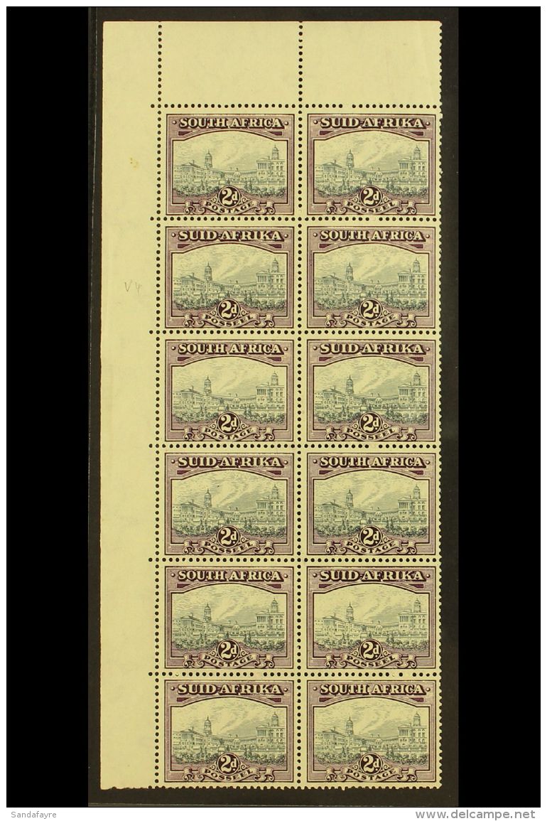 1933-48 2d Grey &amp; Dull Purple, Corner Marginal Block 12 With Closed "G" In "POSTAGE" Variety On R2/2 (Union... - Non Classificati