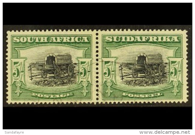 1927-30 5s Black And Green Perf 14, SG 38, Fine Used Horizontal Pair With Light Cancel. For More Images, Please... - Non Classés