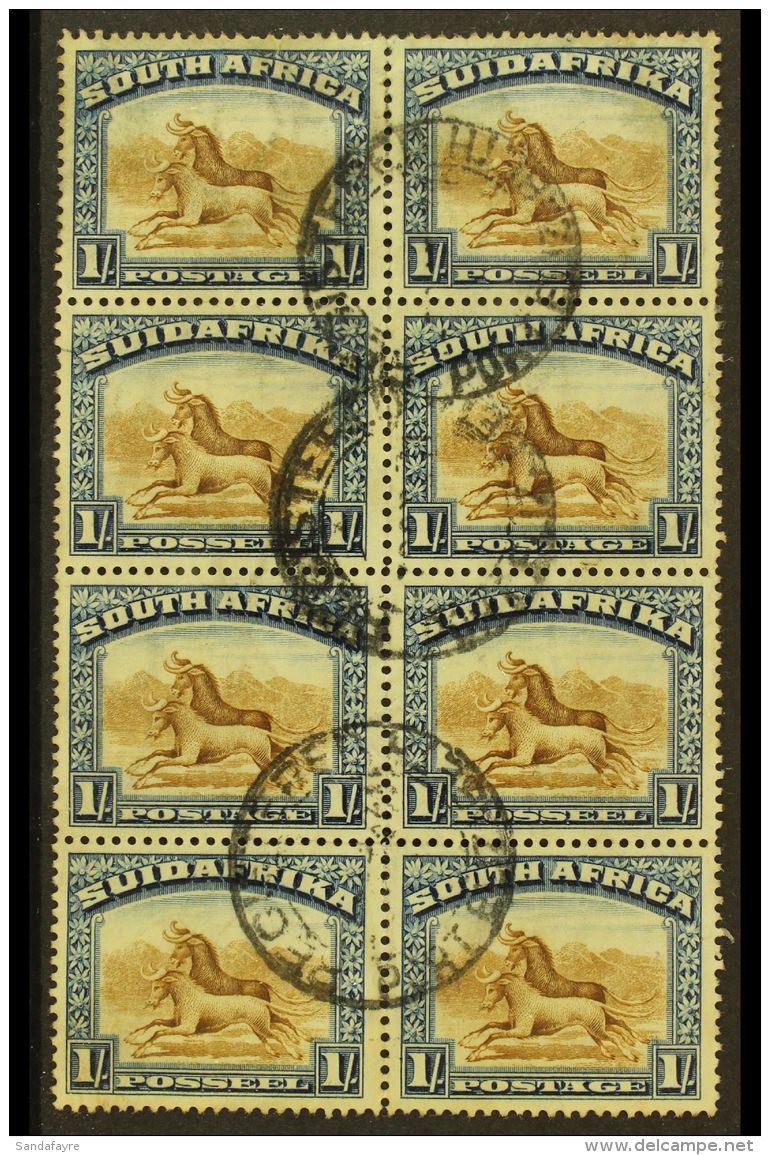 1927-30 1s Brown And Deep Blue, Perf 14 X 13&frac12;, A Vertical Block Of Eight With Neat Registered Port... - Non Classés