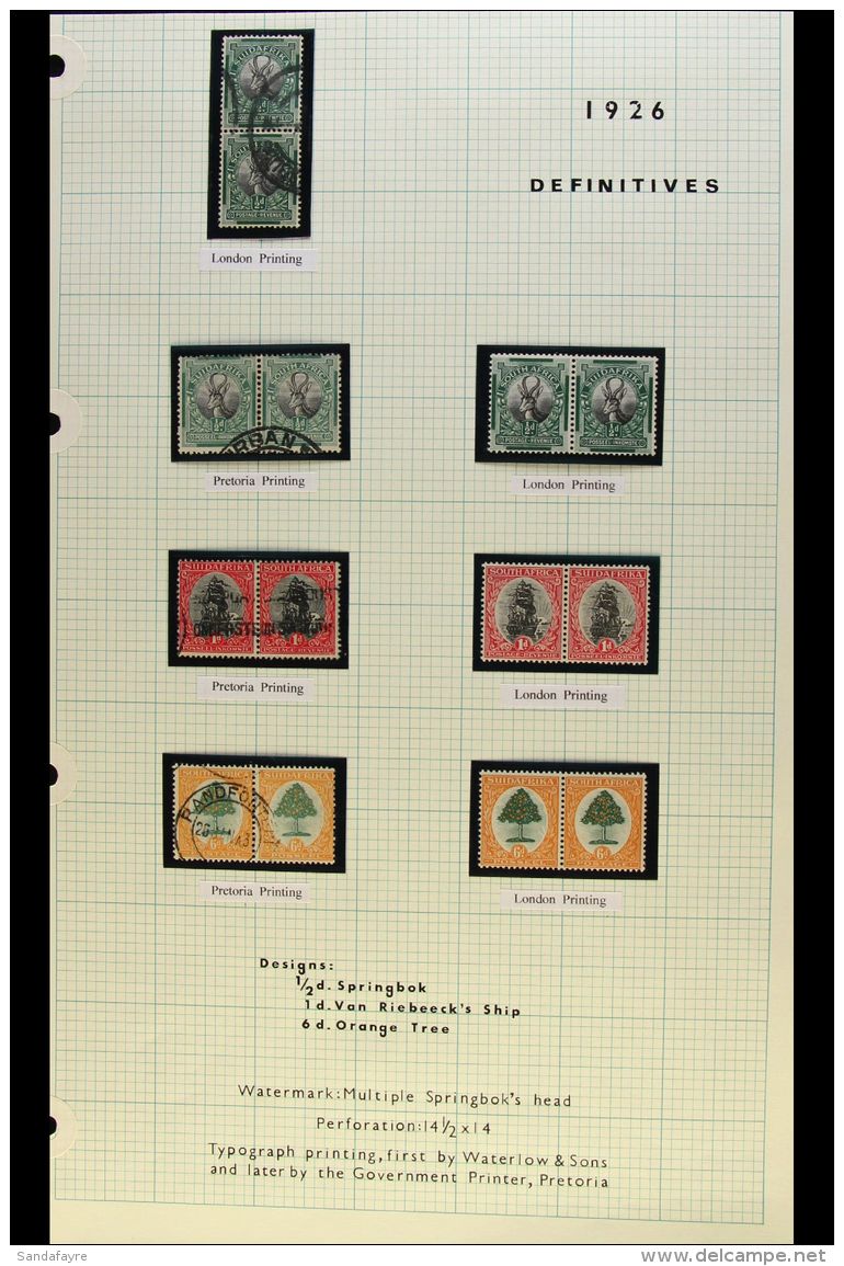 1926-7 DEFINITIVES FINE MINT &amp; USED COLLECTION - Includes London Printing Mint Set &amp; Pretoria Printing... - Non Classificati