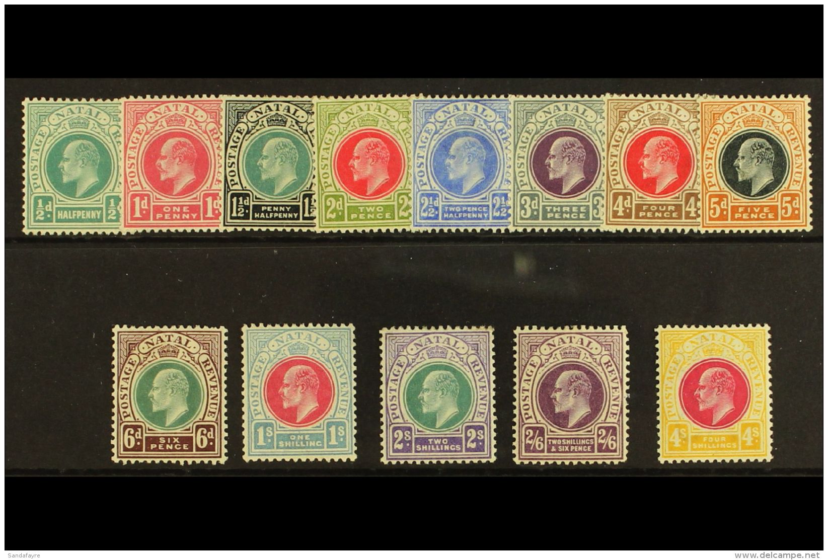 NATAL 1902 - 04 Ed VII Postage Revenue Set To 4s Complete, SG 127/38, Very Fine And Fresh Mint. (13 Stamps) For... - Non Classés