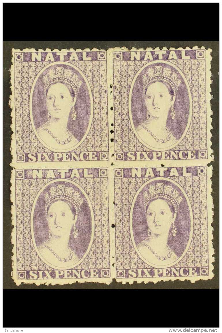 NATAL 1863 6d Lilac, Wmk CC, Perf 12&frac12;, SG 23, Superb Mint Og Block Of 4. For More Images, Please Visit... - Non Classés