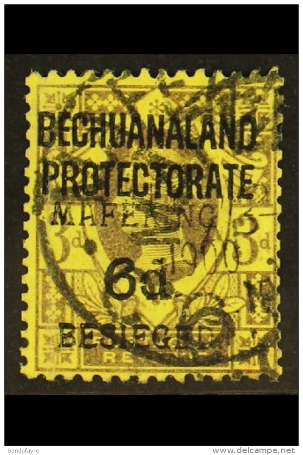 MAFEKING SIEGE 1900 6d On 3d Purple On Yellow, Type 1 Ovpt On Bechuanaland Protectorate Issue, SG 9, Very Fine... - Non Classificati