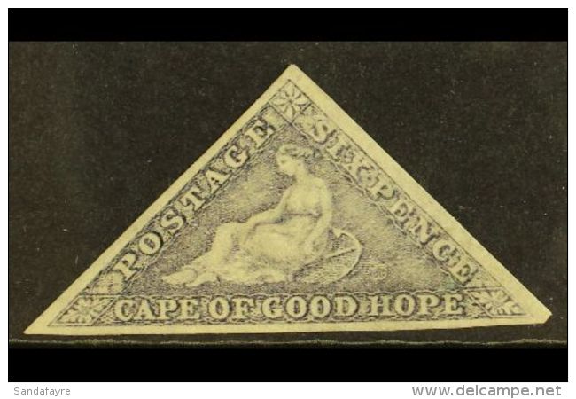 CAPE OF GOOD HOPE. 1862 6d Slate-lilac On Blued Paper, SG 7c, Mint Part OG With 3 Full Margins &amp; Lovely... - Non Classificati