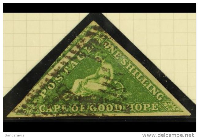 CAPE OF GOOD HOPE 1858 1s Bright Yellow Green, SG 8, Superb Used With Large Margins All Round Showing Part Of... - Non Classés