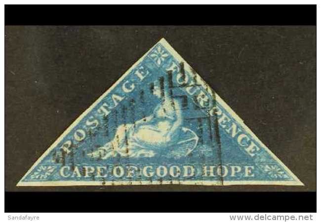 CAPE OF GOOD HOPE 1855-63 4d Deep Blue Triangular, SG 6, Very Fine Used With 3 Margins &amp; Lovely Colour. For... - Non Classés