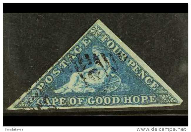 CAPE OF GOOD HOPE 1853 4d Blue On Slightly Blued Paper, SG 4a, Very Fine Used Lightly Cancelled With 3 Margins.... - Non Classés