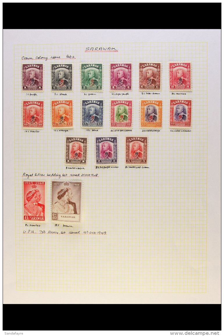 1947-1950 SUPERB MINT COLLECTION On Laves, Inc 1947 Opts Set, 1948 Wedding Set &amp; 1950 Pictorials Set ($5 Is... - Sarawak (...-1963)