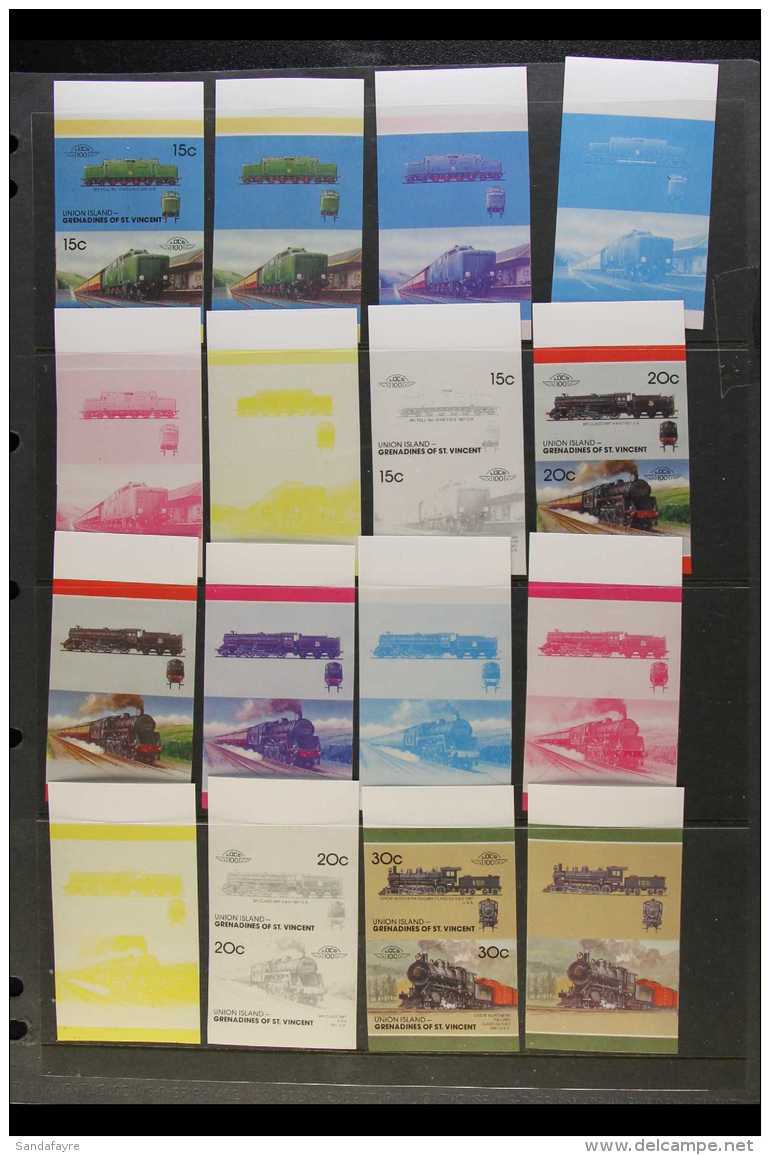 UNION ISLAND 1984-1987 Superb Never Hinged Mint Collection Of All Different PROGRESSIVE COLOUR PLATE PROOFS For... - St.Vincent (...-1979)