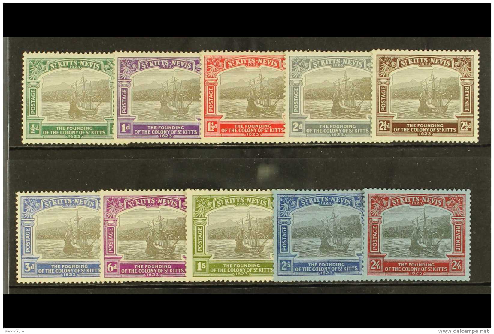 1923 Tercentenary Set To 2s6d, SG 48/57, Fine Mint (10 Stamps) For More Images, Please Visit... - St.Kitts E Nevis ( 1983-...)