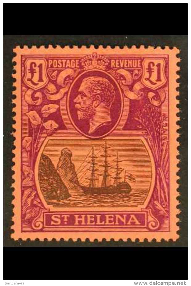 1922-37 &pound;1 Grey And Purple, SG 96, Very Fine Mint. For More Images, Please Visit... - Isola Di Sant'Elena