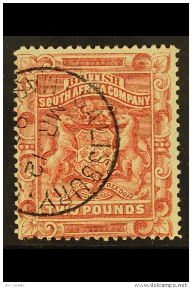 1892-93 &pound;2 Rose-red Arms, SG 11, Fine Salisbury/Mashonaland MR 12 1895 Cds. For More Images, Please Visit... - Autres & Non Classés