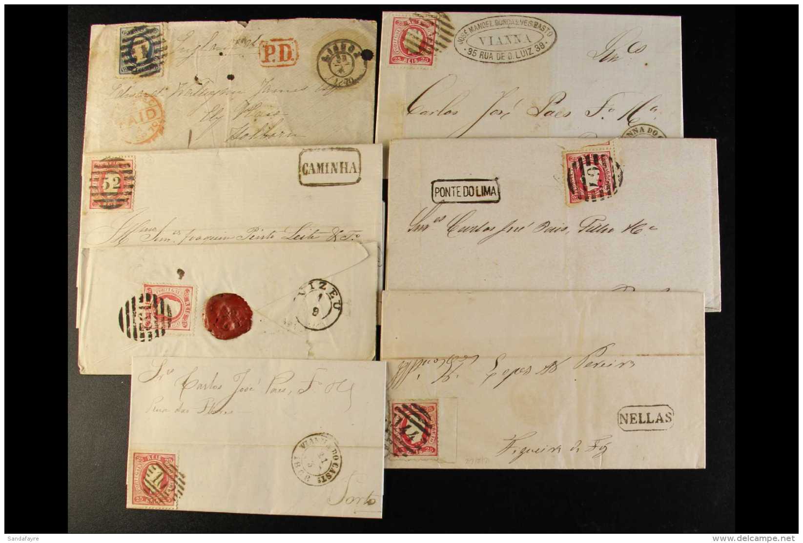 1867-71 POSTAL HISTORY HOARD Old-time Accumulation Of Entire Letters, Almost All Bearing 1867-70 Curved Label 25r... - Altri & Non Classificati