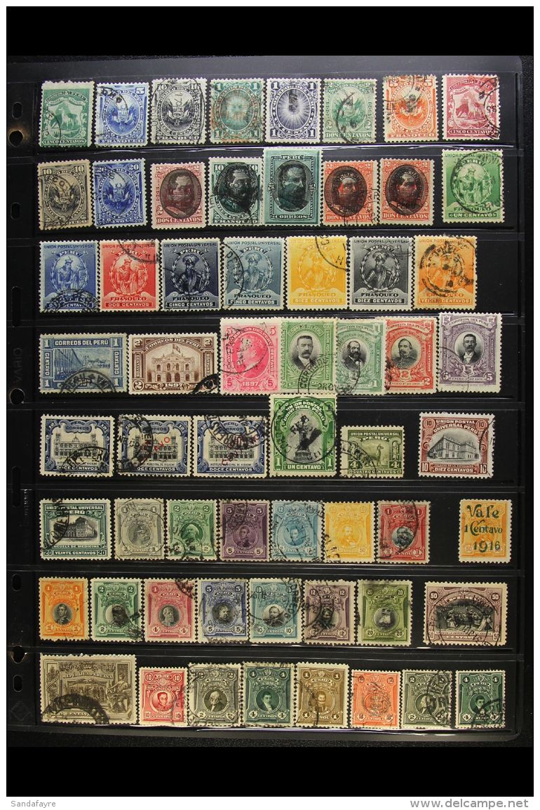 1866-1975 An ALL DIFFERENT, Chiefly Cds Used Collection Presented On Stock Pages With "Better" Values, Sets &amp;... - Pérou