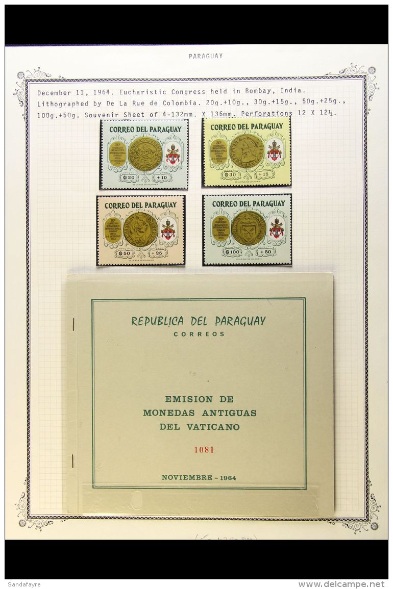 1964 Eucharistic Congress (Bombay) Set And Miniature Sheet, Michel 1372/75 &amp; Block 63, Never Hinged Mint. (4... - Paraguay