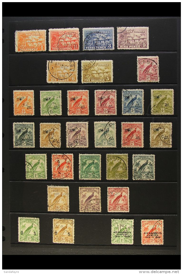 1925-1934 FINE USED COLLECTION Presented On A Pair Of Stock Pages. Includes 1925-27 "Native Village" Range To 6d... - Papua Nuova Guinea