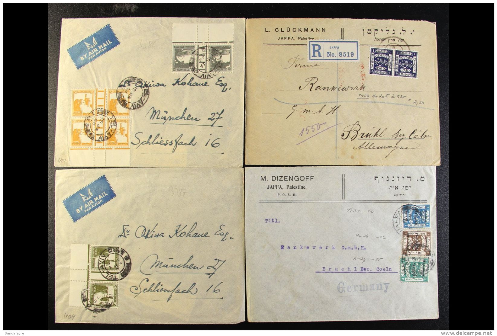 1920-48 COVERS AND CARDS COLLECTION An Exciting Assembly Of Mostly Commercial Covers From The Palestine "British... - Palestina