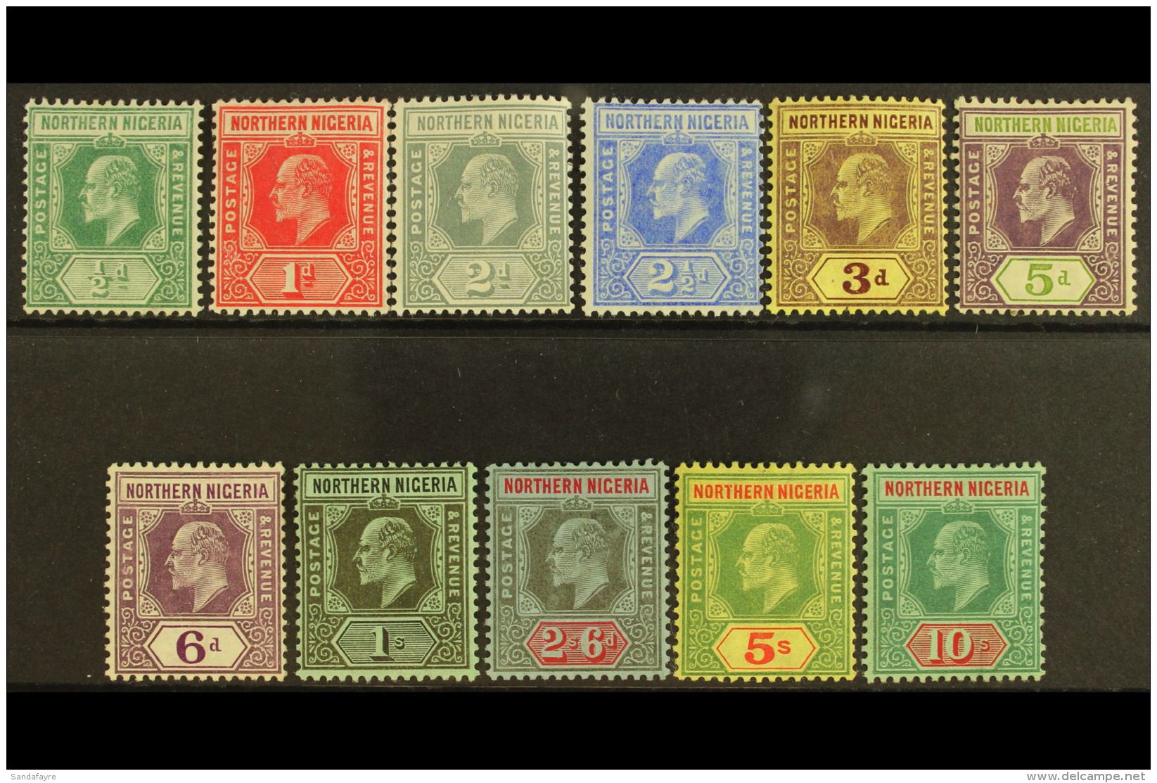 1910-11 KEVII Definitives Complete Set, SG 28/39, Very Fine Mint. (11 Stamps) For More Images, Please Visit... - Nigeria (...-1960)