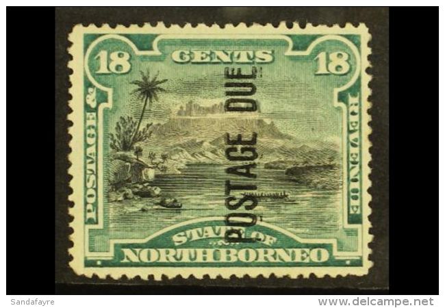 POSTAGE DUES 18c Black And Deep Green, Ovpt Vertical Reading Up, SG D10c, Very Fine Mint. For More Images, Please... - Borneo Del Nord (...-1963)