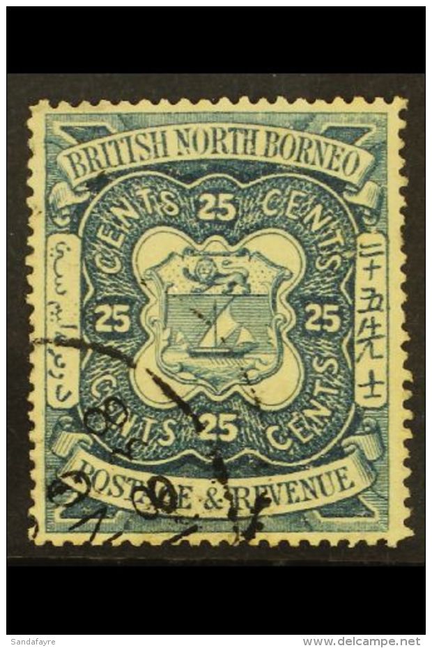 1888-92 25c Indigo Redrawn, SG 45, Fine Part 1888 Cds Used. For More Images, Please Visit... - Borneo Del Nord (...-1963)