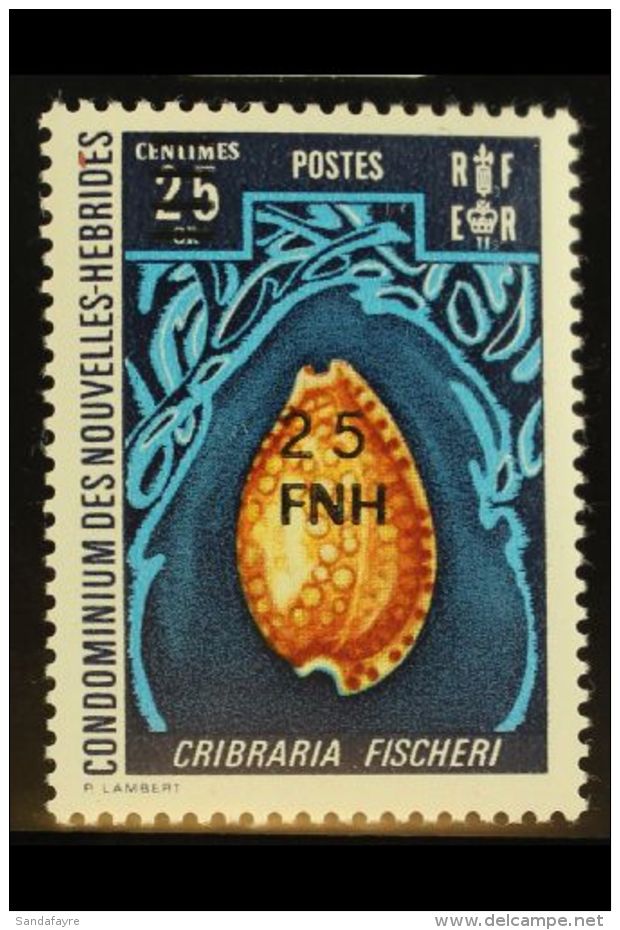 FRENCH: 1977-78 25f On 25c Shell,SG F250, Fine Mint Never Hinged, With BPA Certificate. For More Images, Please... - Altri & Non Classificati