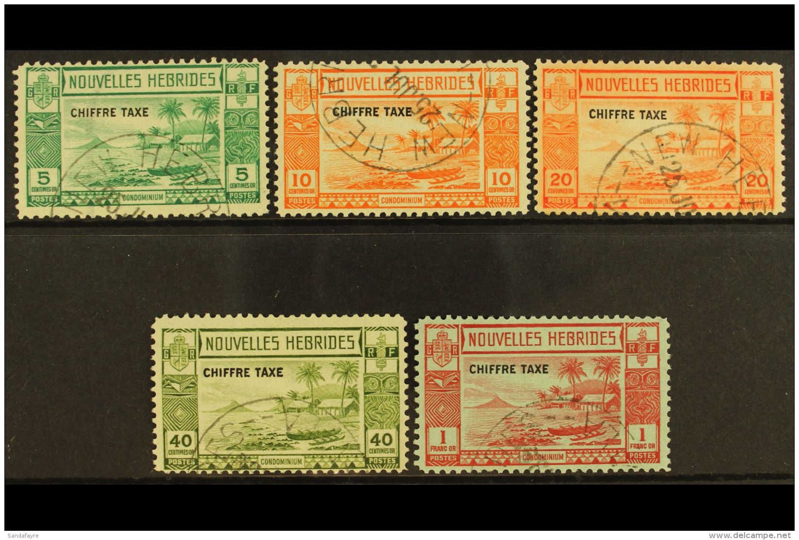 FRENCH: 1938 POSTAGE DUE Complete Set, SG FD 65-69, Fine Cds Used, Presumed Cto. (5) For More Images, Please Visit... - Autres & Non Classés