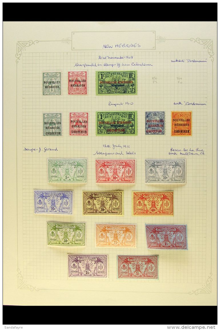 FRENCH: 1908-80 FINE MINT OR NEVER HINGED COLLECTION Written Up On Pages, Incl. 1908 5c, 10c And 1f, 1910-11 Set,... - Sonstige & Ohne Zuordnung