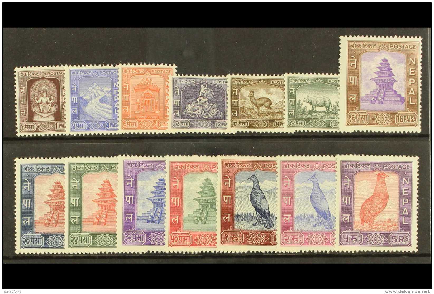 1959-60 Definitive Set, SG 120/33, Very Fine, Lightly Hinged Mint (14 Stamps) For More Images, Please Visit... - Népal