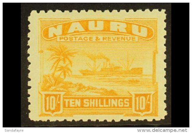 1924 10s Yellow On Rough Surfaced Paper, SG 39A, Very Fine And Fresh Mint. For More Images, Please Visit... - Nauru