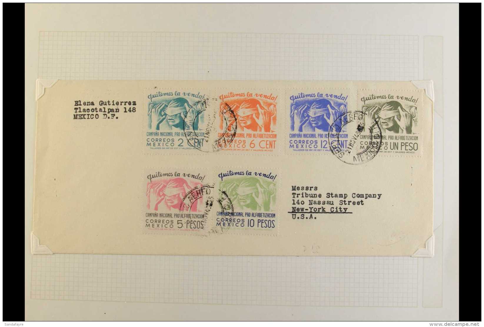 1915-1948 COVERS COLLECTION With Several Covers Bearing 1915-16 Definitives Including Some Imperf Pairs/blocks;... - Mexico