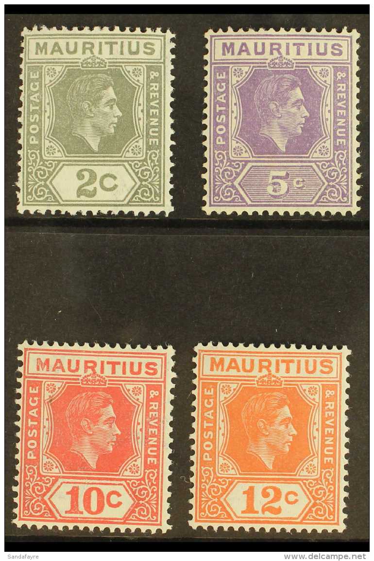 1938-49 2c, 5c, 10c &amp; 12c Perf 15x14 Complete Set, SG 252a, 255b, 256c &amp; 257a (MP 13/16), Very Fine Mint,... - Mauritius (...-1967)