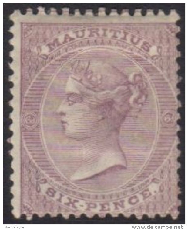 1863-72 6d Dull Violet Wmk Crown CC, SG 63, Fine Mint With Lovely Fresh Colour&amp; Full Perfs. For More Images,... - Mauritius (...-1967)