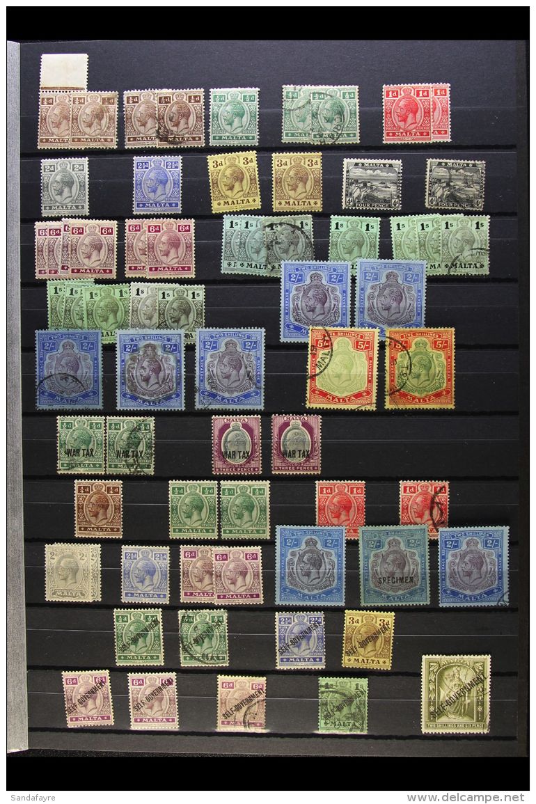 1914-1935 KGV PERIOD POWERFUL MINT AND USED Ranges On Stockleaves. Note 1914-21 (Mult Crown CA) To 1s (various... - Malte (...-1964)
