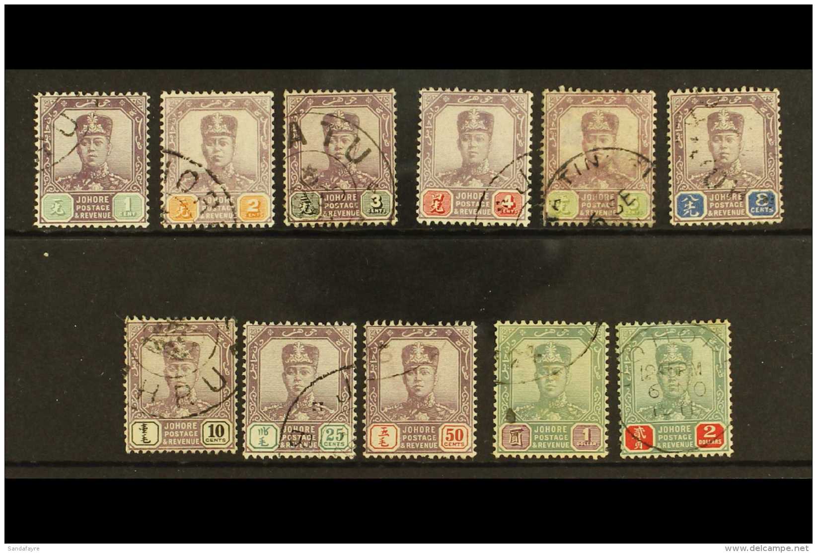 JOHORE 1904-10 Sultan Sir Ibrahim, Wmk Rosette, Set To $2, SG 61/71, Good To Fine Used, 5c Thinned, $1 &amp; $2... - Otros & Sin Clasificación