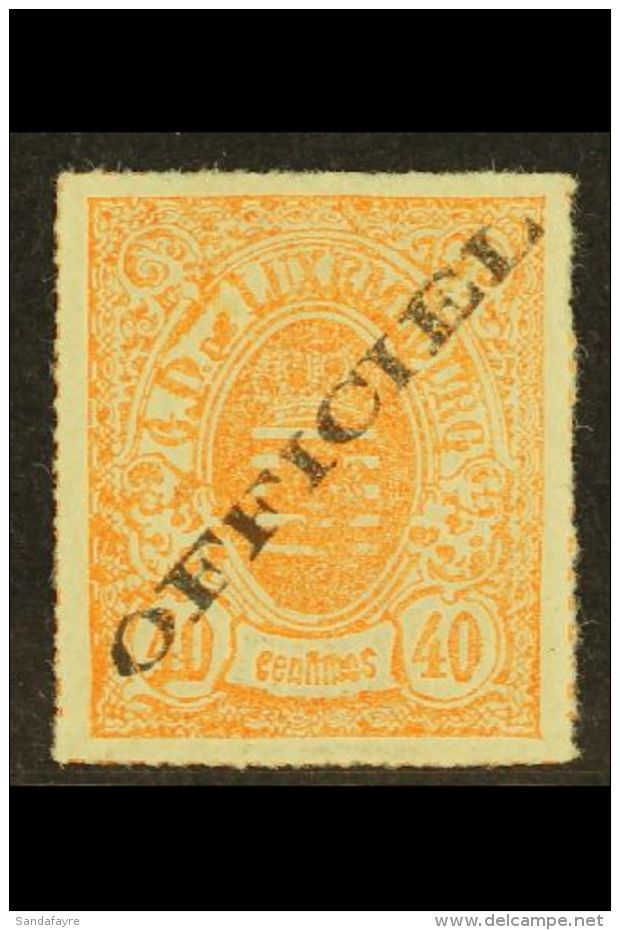 OFFICIALS 1875 40c Red-orange With Type I (25&frac12; Mm) Overprint, Michel 8 Ia, Very Fine Mint Example Of This... - Autres & Non Classés