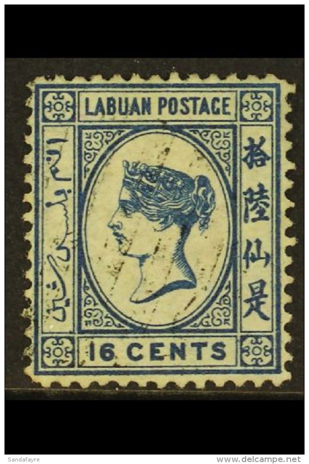 1879 16c Blue Wmk Sideways, SG 4, Very Fine Used Black Bar Cancellation. For More Images, Please Visit... - North Borneo (...-1963)