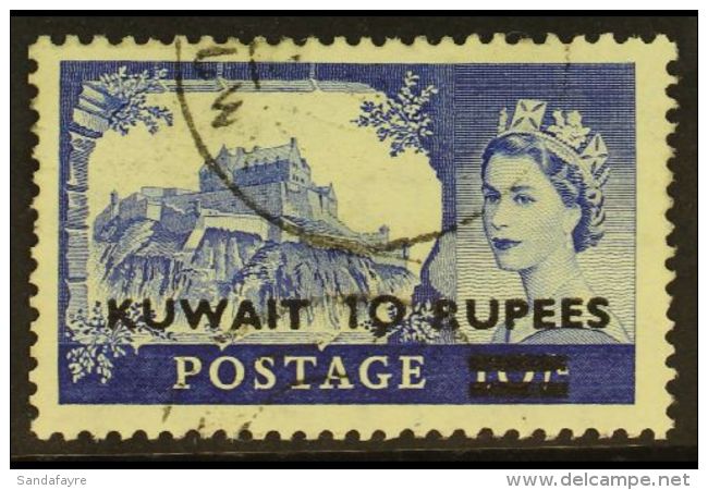 1955-57 10r On 10s Ultramarine Overprint Type II, SG 109a, Fine Used. For More Images, Please Visit... - Koweït