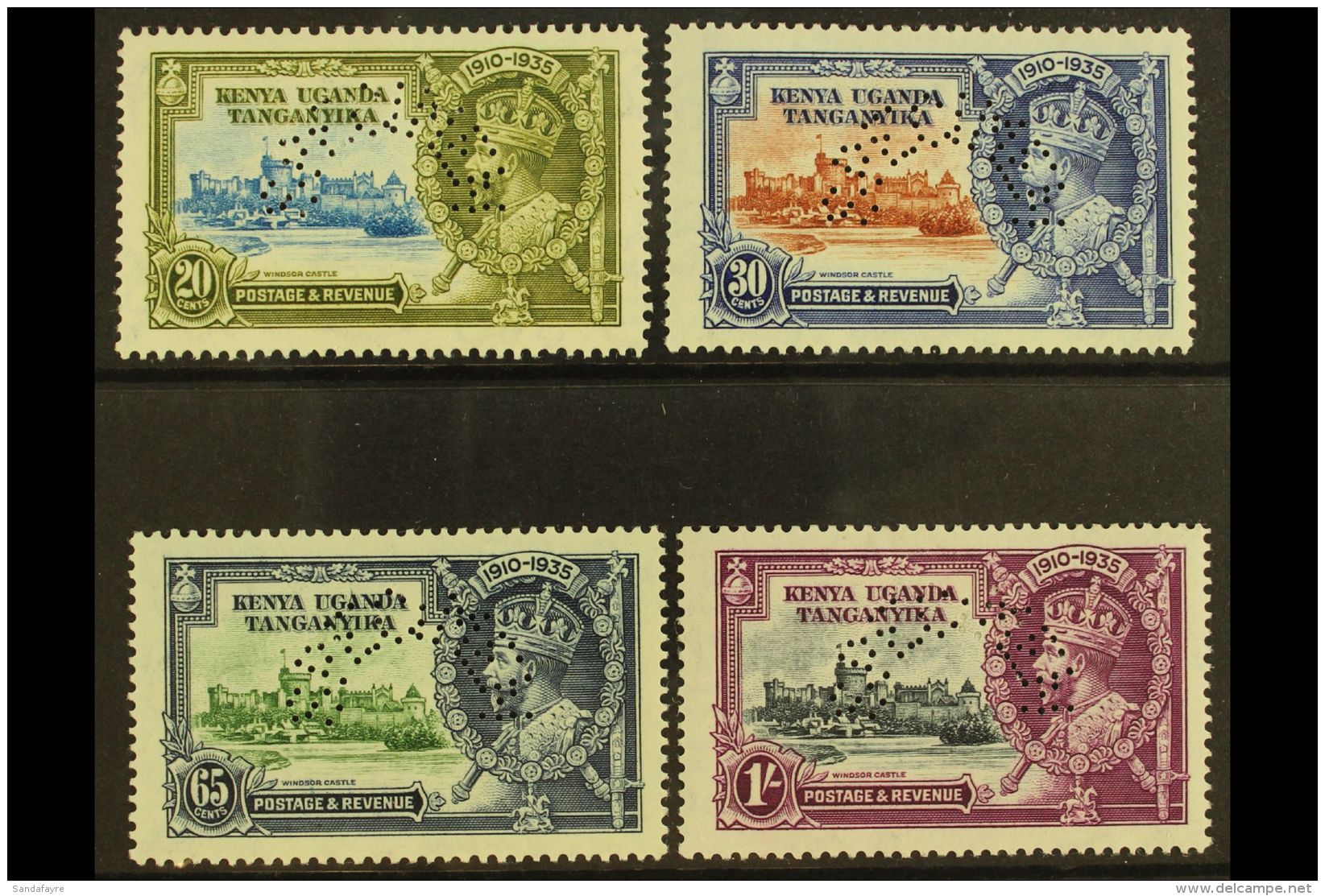 1935 Silver Jubilee Set Complete, Perforated "Specimen", SG 124s/7s, Very Fine Mint. (4 Stamps) For More Images,... - Vide