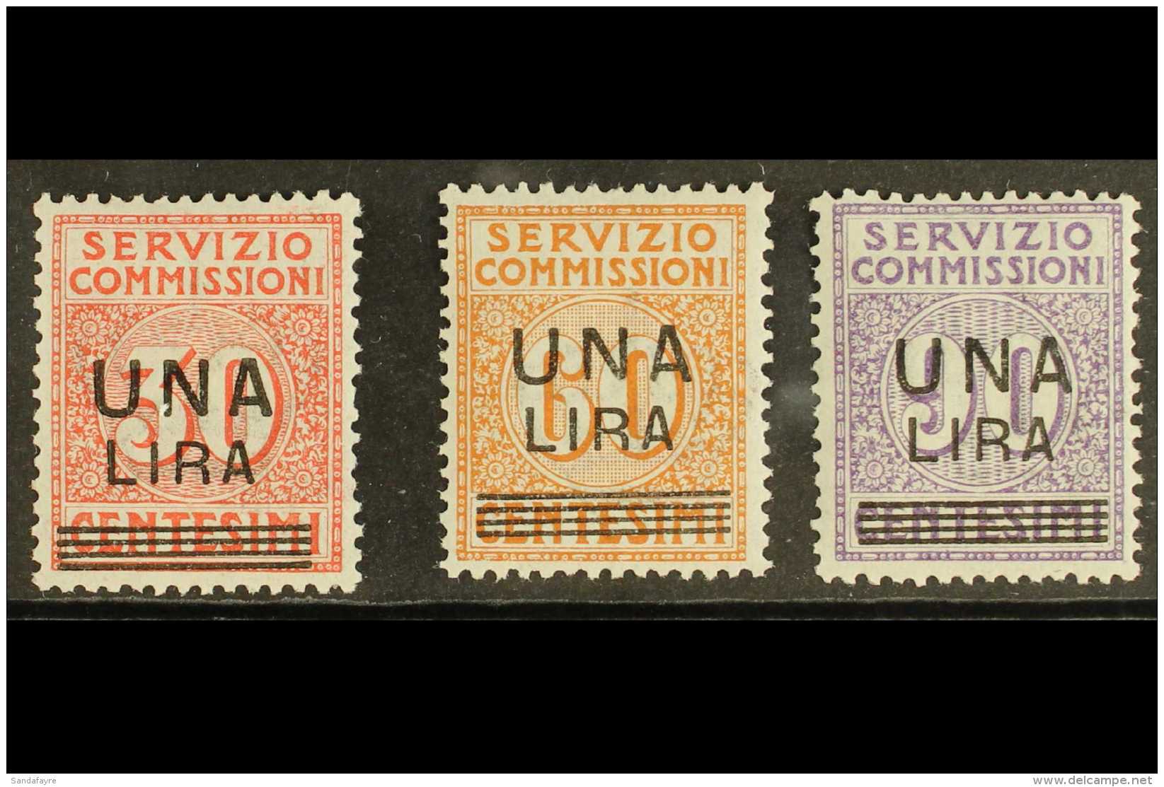 SERVIZIO COMMISSIONI 1925 Surcharges Set (Sassone 4/6, S.2501) Very Fine Mint. (3 Stamps) For More Images, Please... - Non Classificati