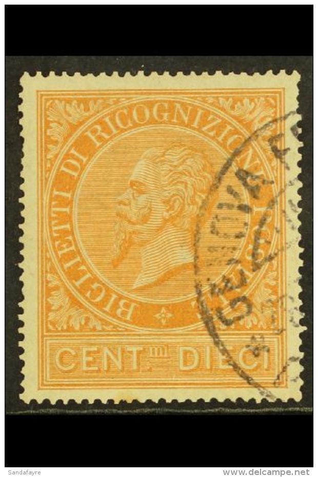 POSTAL IDENTITY 1874 10c Brown-orange, Sass. 1, Well Centred, Superb Used With Part Genova Cds. Cat &euro;600... - Non Classés