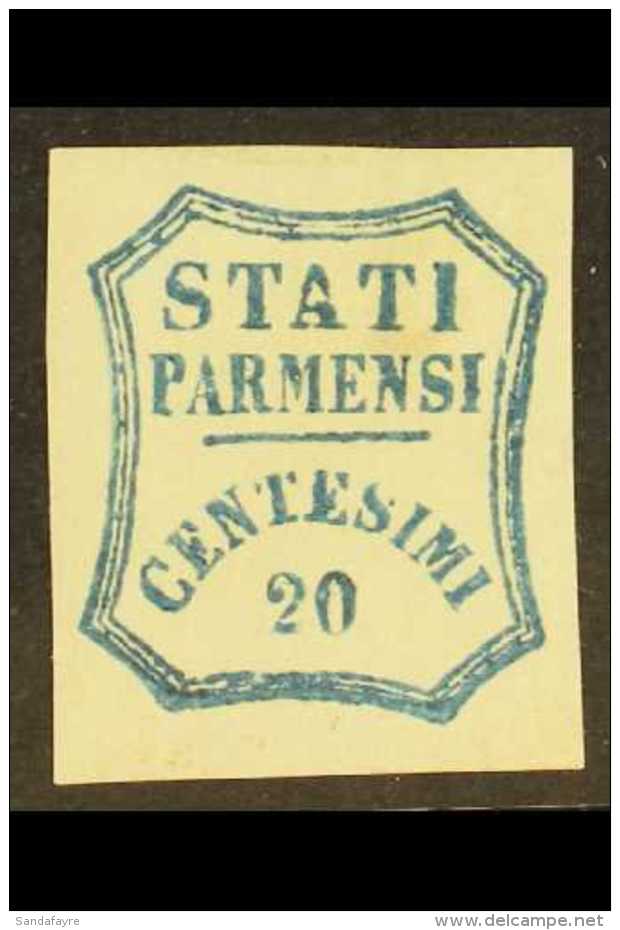 PARMA 20c Blue, Provisional Govt, Sass 15, 2nd Printing, Sass 15, Superb Mint, Large Part Og. Beautiful Stamp. For... - Non Classés
