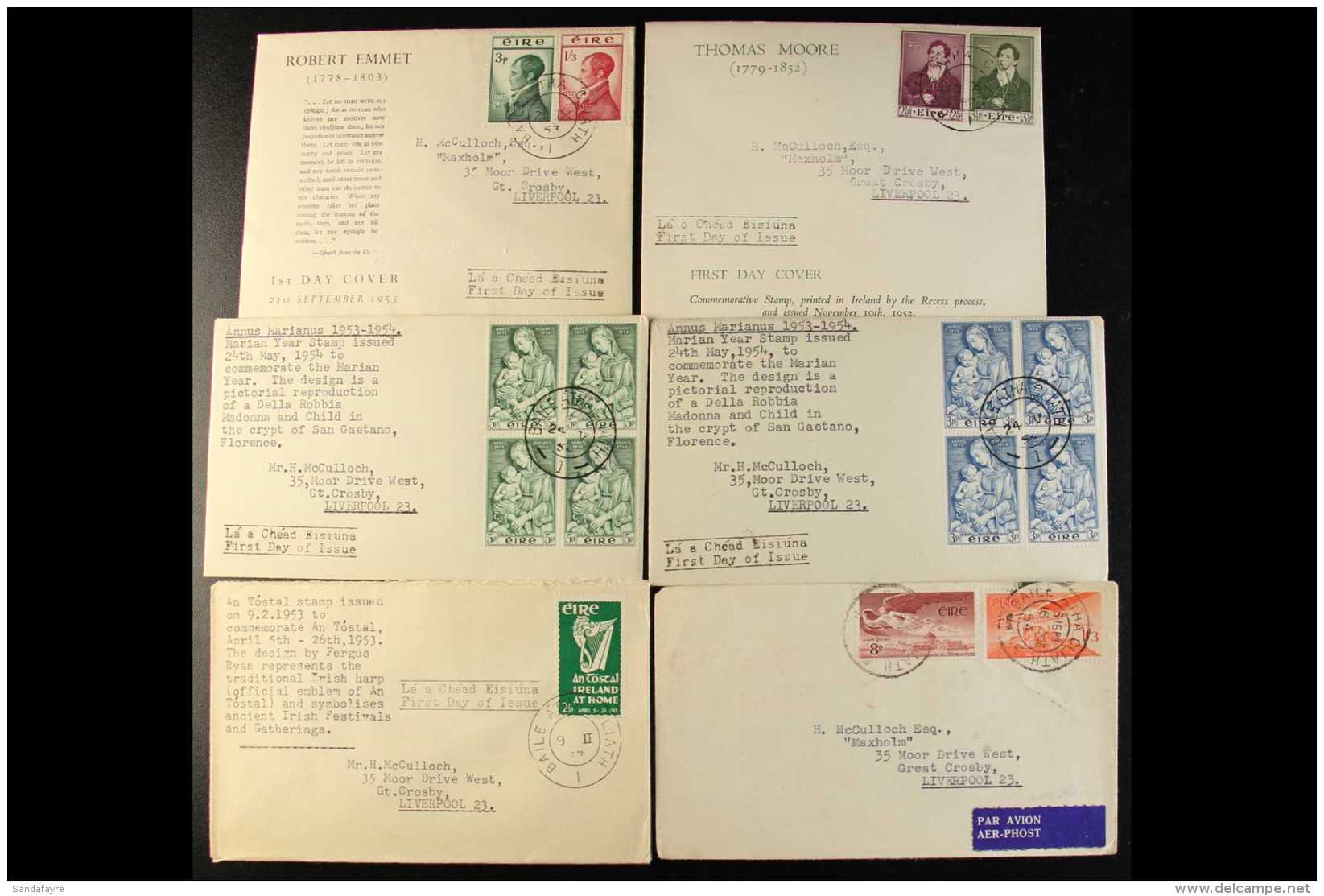 1952-1954 COVERS Interesting Accumulation Of Covers Bearing 1952-1954 Commems And Airs. Mainly With First Day... - Autres & Non Classés
