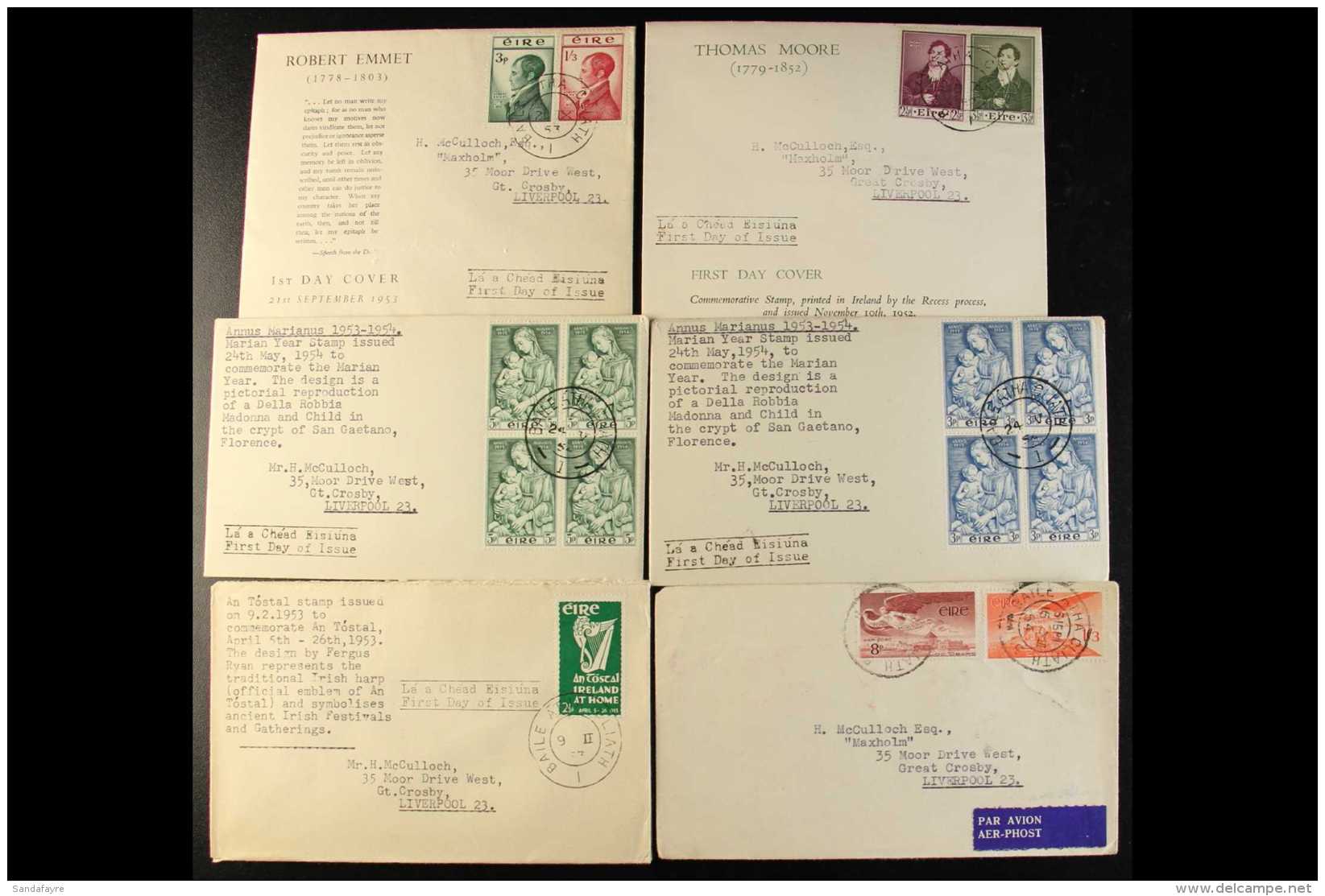 1952-1954 COVERS Interesting Accumulation Of Covers Bearing 1952-1954 Commems And Airs. Mainly With First Day... - Altri & Non Classificati