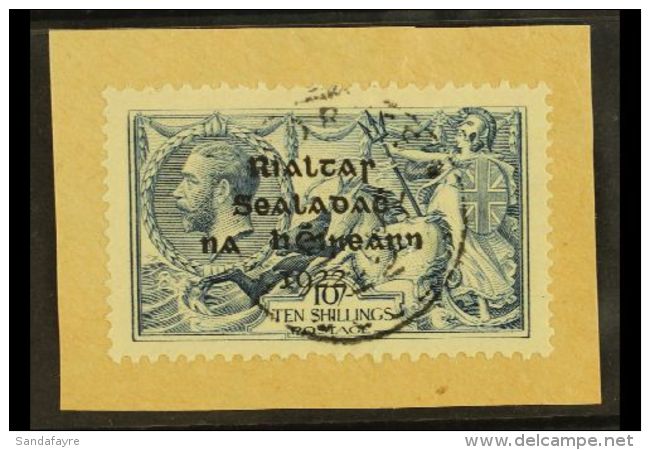 1922 DOLLARD SEAHORSE 10s Dull Grey Blue, SG 21, On A Piece With Crisp Central Cds. For More Images, Please Visit... - Andere & Zonder Classificatie