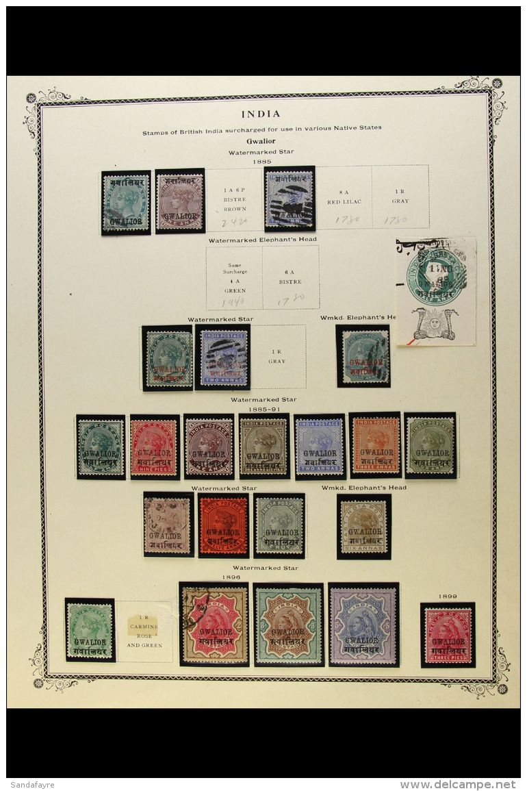 GWALIOR 1885-1949 Mint And Used All Different Collection On Printed Leaves, Generally Good To Fine Condition. Note... - Altri & Non Classificati