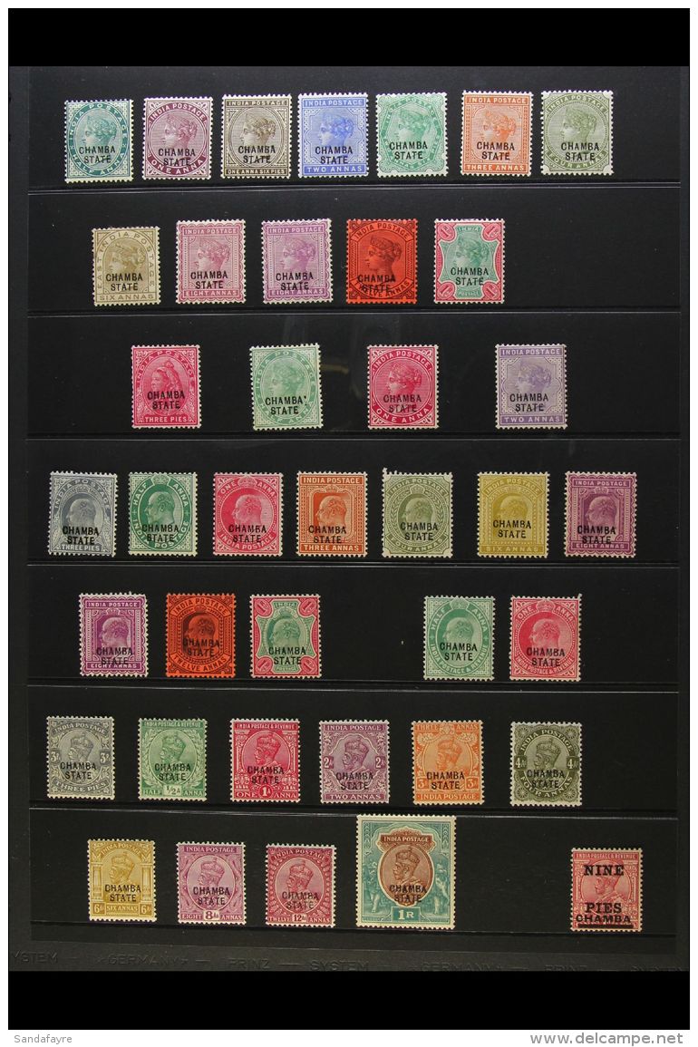 CHAMBA 1887-1945 MINT COLLECTION Presented On Stock Pages. Includes 1887-1904 QV Range With Most Values To 1r,... - Other & Unclassified